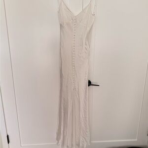 Lulu's Ivory Button-Down Maxi Dress